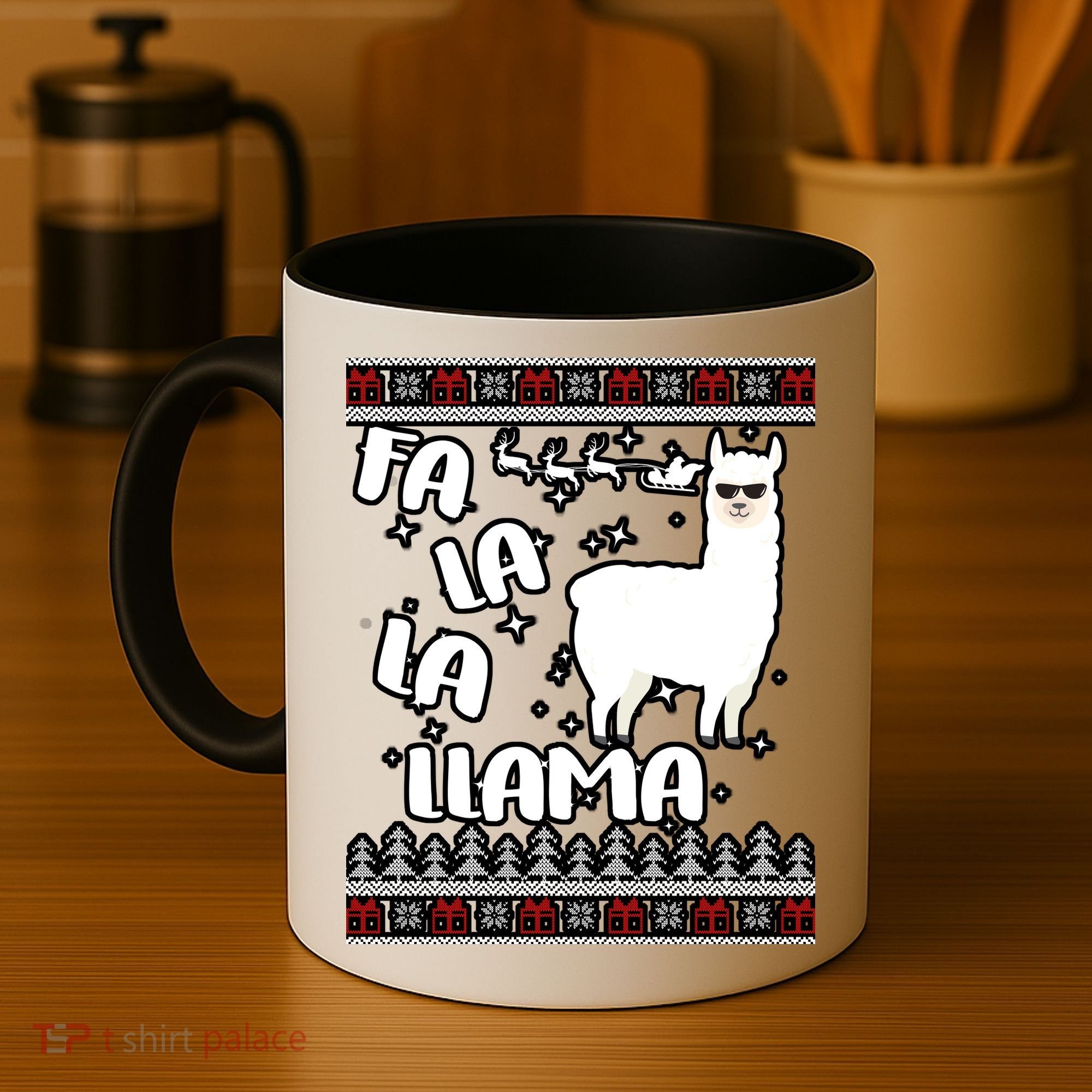 Fa La La Llama Ugly Christmas Coffee Mug