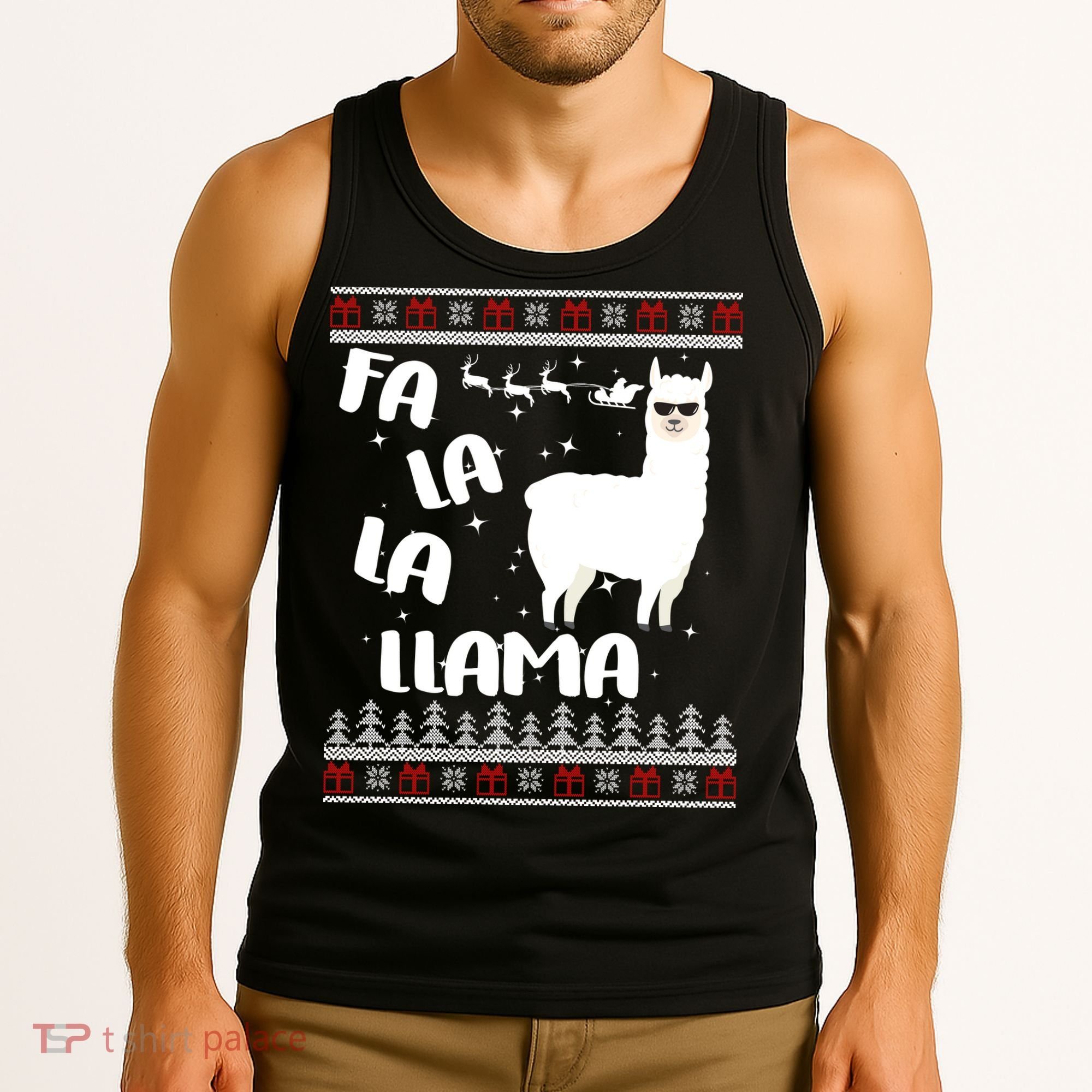 Fa La La Llama Ugly Christmas Tank Top