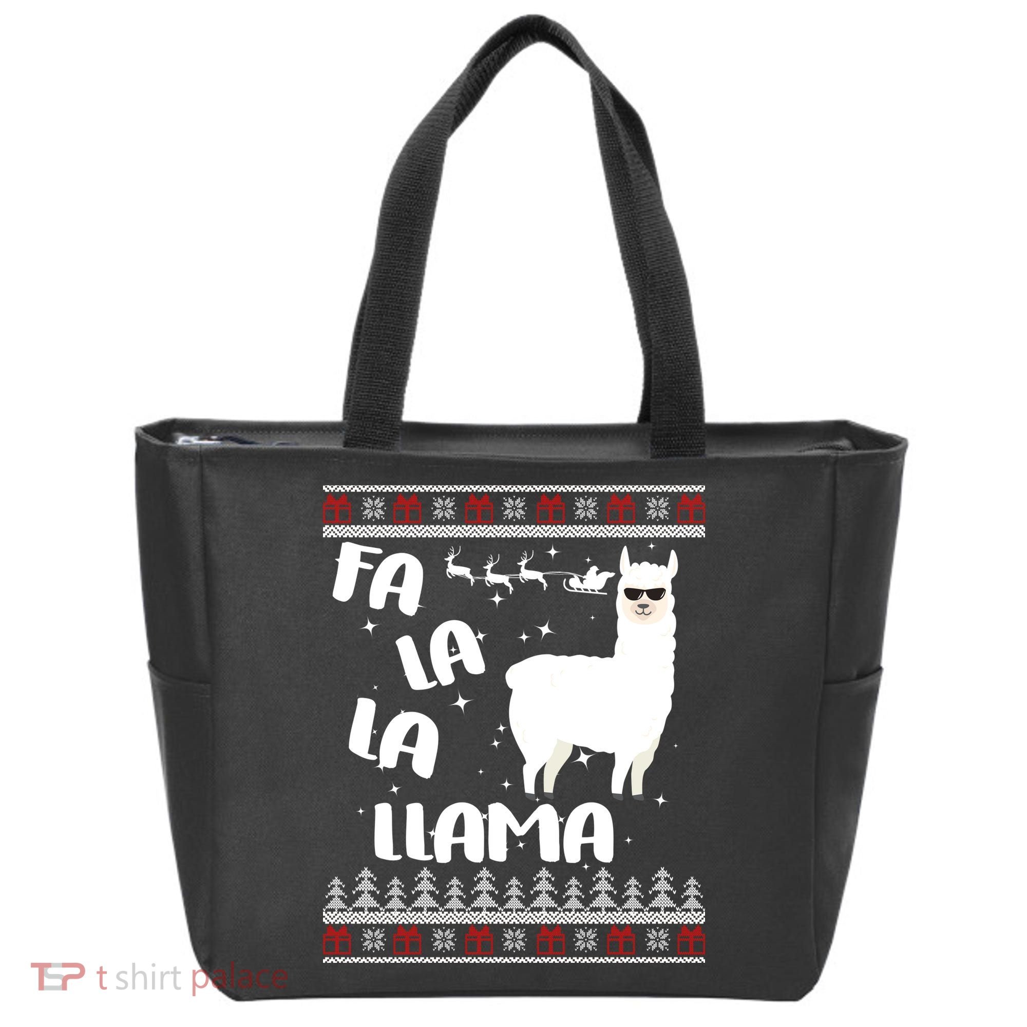 Fa La La Llama Ugly Christmas Tote Bag
