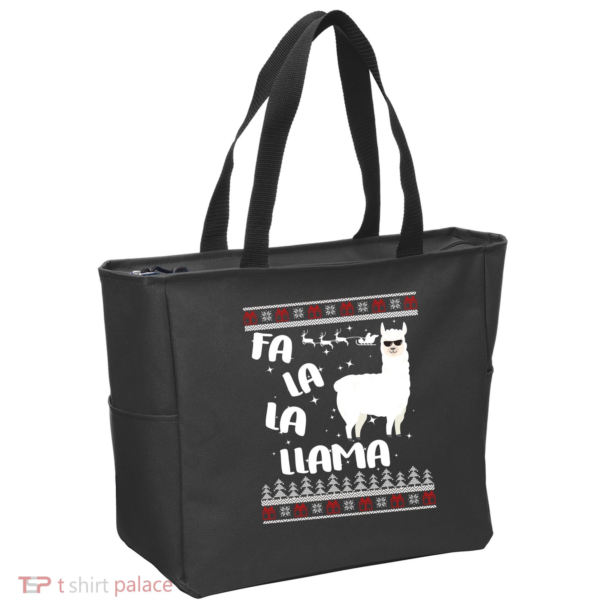 Fa La La Llama Ugly Christmas Tote Bag