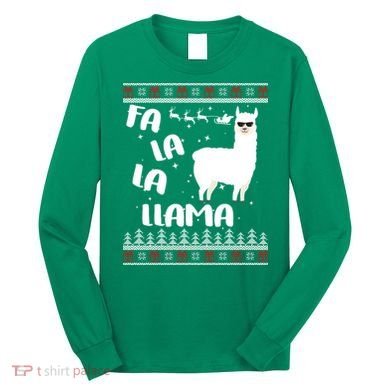 Fa La La Llama Ugly Christmas Long Sleeve Shirt