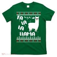 Fa La La Llama Ugly Christmas T-Shirt thumb 0