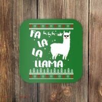 Fa La La Llama Ugly Christmas Coaster thumb 0