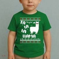 Fa La La Llama Ugly Christmas Toddler T-Shirt thumb 2