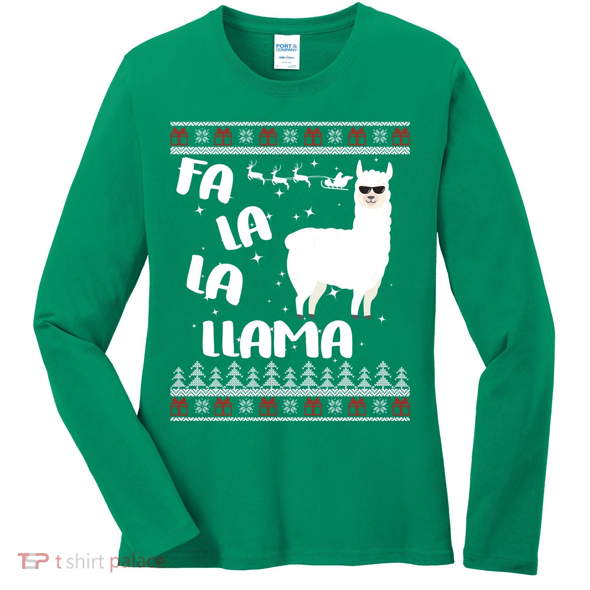 Fa La La Llama Ugly Christmas Women's Long Sleeve Shirt