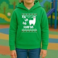 Fa La La Llama Ugly Christmas Kids Hoodie thumb 3