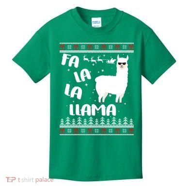 Fa La La Llama Ugly Christmas Kids T-Shirt