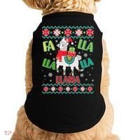 Fa Lla Lla Lla Llama Ugly Christmas Sweater Doggie Tank thumb 0