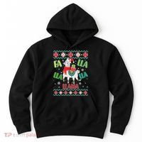 Fa Lla Lla Lla Llama Ugly Christmas Sweater Hoodie thumb 0