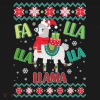Fa Lla Lla Lla Llama Ugly Christmas Sweater Hoodie thumb 7