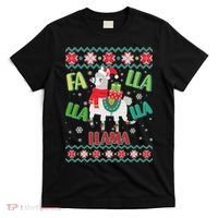 Fa Lla Lla Lla Llama Ugly Christmas Sweater T-Shirt thumb 0