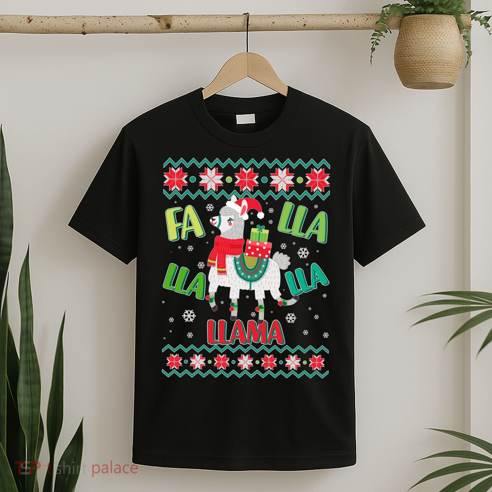 Fa Lla Lla Lla Llama Ugly Christmas Sweater T-Shirt