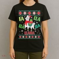 Fa Lla Lla Lla Llama Ugly Christmas Sweater T-Shirt thumb 4