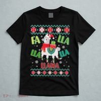Fa Lla Lla Lla Llama Ugly Christmas Sweater T-Shirt thumb 5