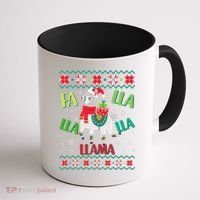 Fa Lla Lla Lla Llama Ugly Christmas Sweater Coffee Mug thumb 1