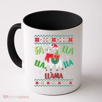 Fa Lla Lla Lla Llama Ugly Christmas Sweater Coffee Mug thumb 0