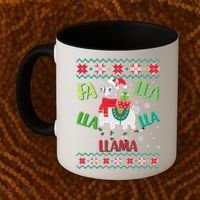 Fa Lla Lla Lla Llama Ugly Christmas Sweater Coffee Mug thumb 2