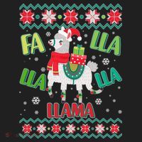 Fa Lla Lla Lla Llama Ugly Christmas Sweater Beanie thumb 2