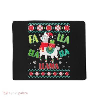 Fa Lla Lla Lla Llama Ugly Christmas Sweater Mousepad