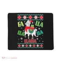 Fa Lla Lla Lla Llama Ugly Christmas Sweater Mousepad thumb 0