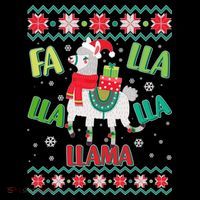 Fa Lla Lla Lla Llama Ugly Christmas Sweater Mousepad thumb 1