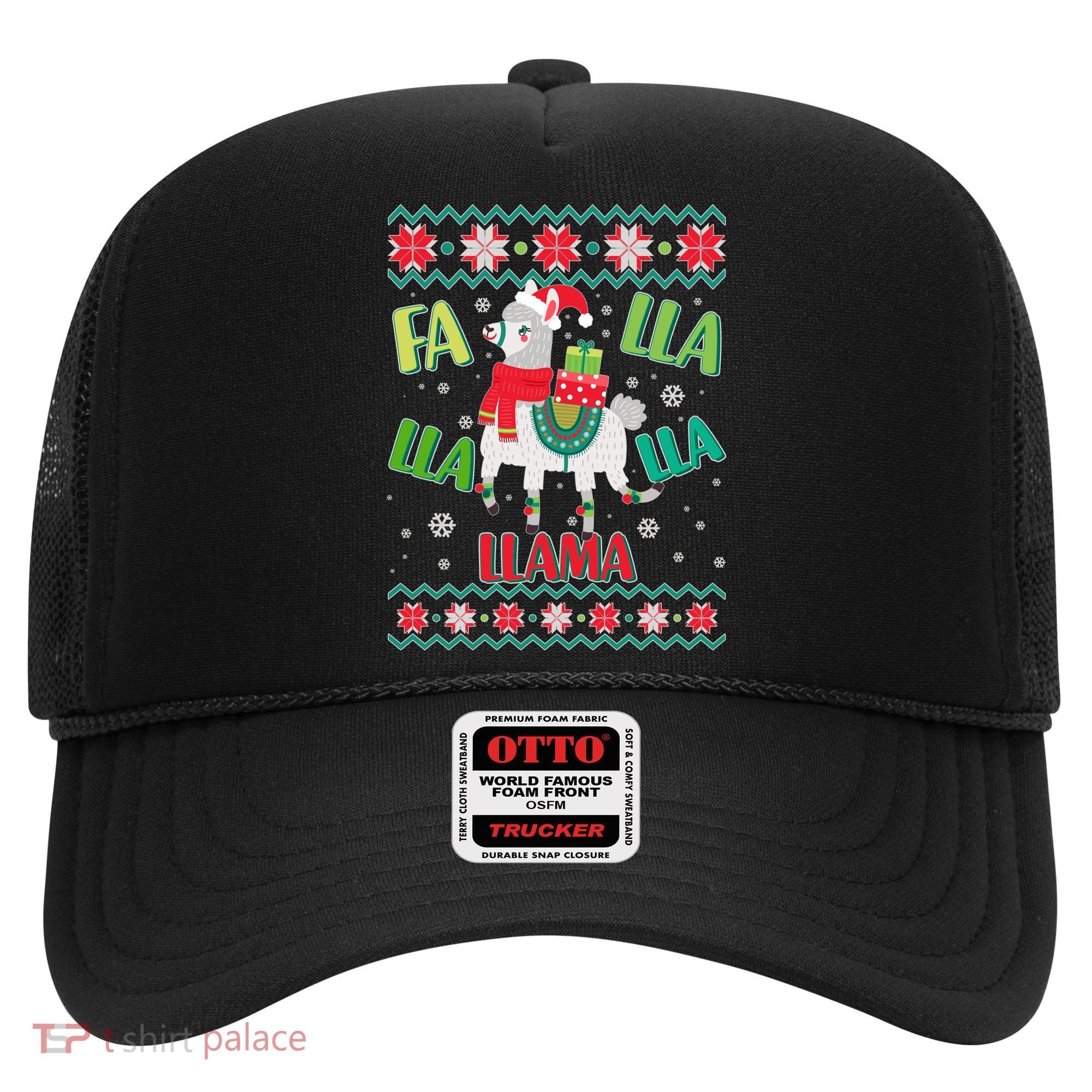 Fa Lla Lla Lla Llama Ugly Christmas Sweater Hat