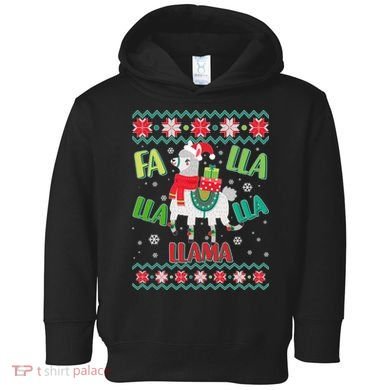 Fa Lla Lla Lla Llama Ugly Christmas Sweater Toddler Hoodie