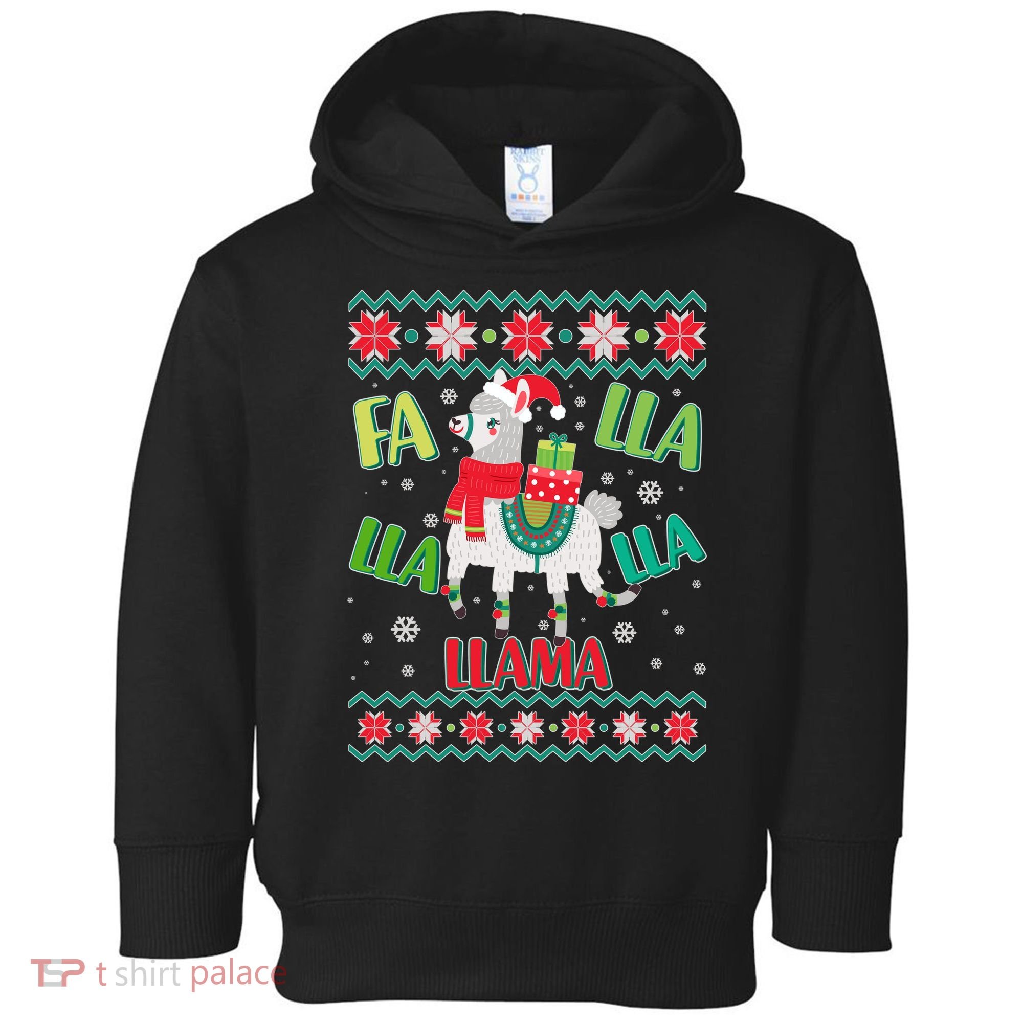Fa Lla Lla Lla Llama Ugly Christmas Sweater Toddler Hoodie