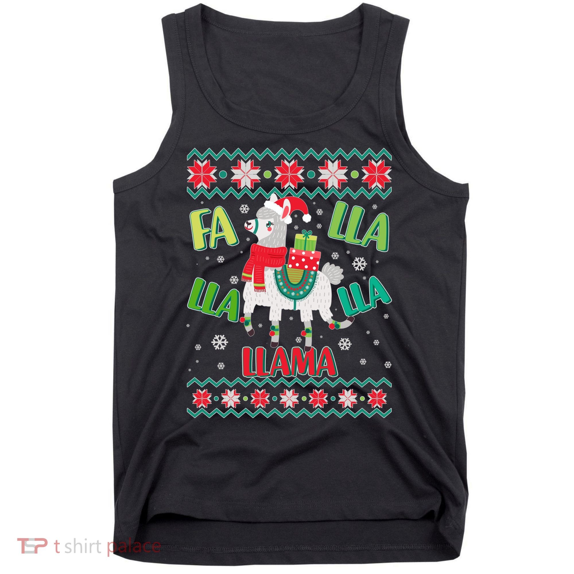 Fa Lla Lla Lla Llama Ugly Christmas Sweater Tank Top