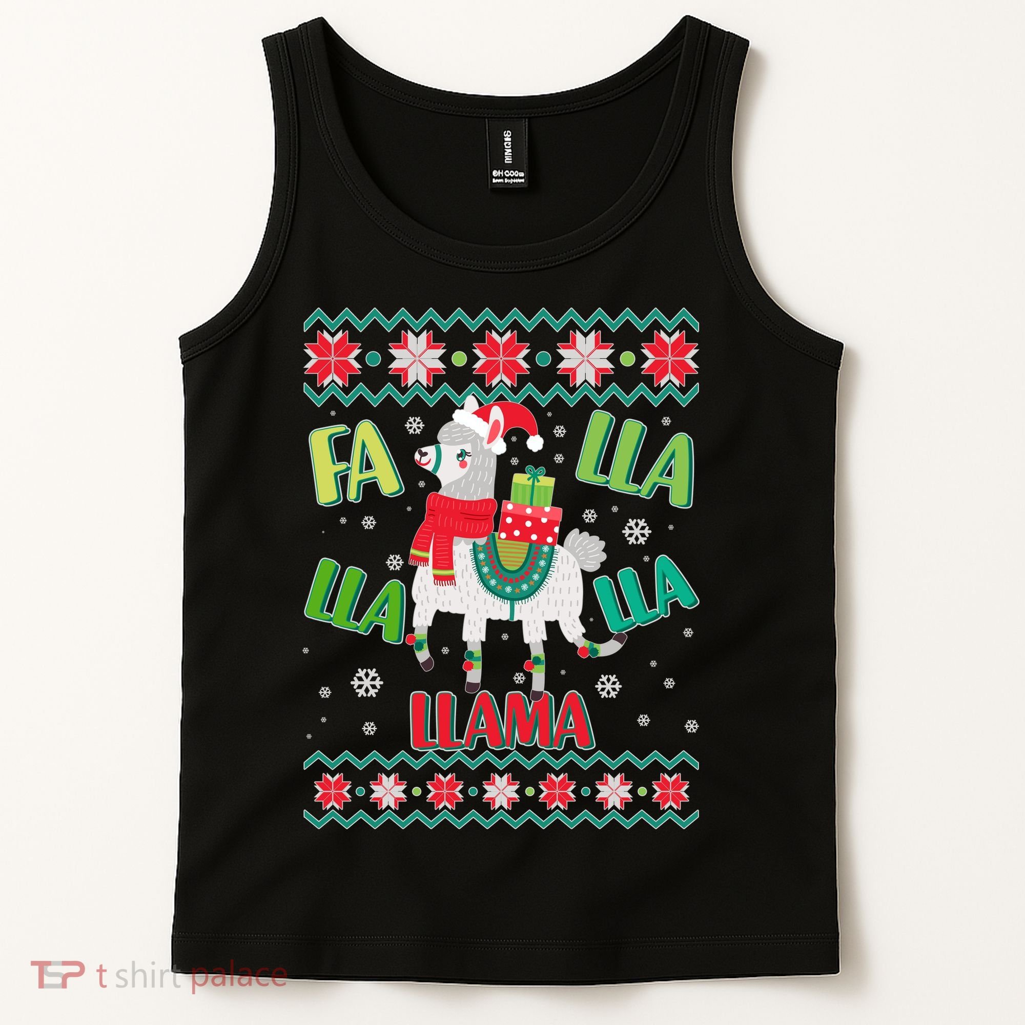 Fa Lla Lla Lla Llama Ugly Christmas Sweater Tank Top