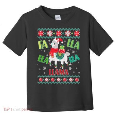 Fa Lla Lla Lla Llama Ugly Christmas Sweater Toddler T-Shirt