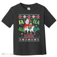 Fa Lla Lla Lla Llama Ugly Christmas Sweater Toddler T-Shirt thumb 0