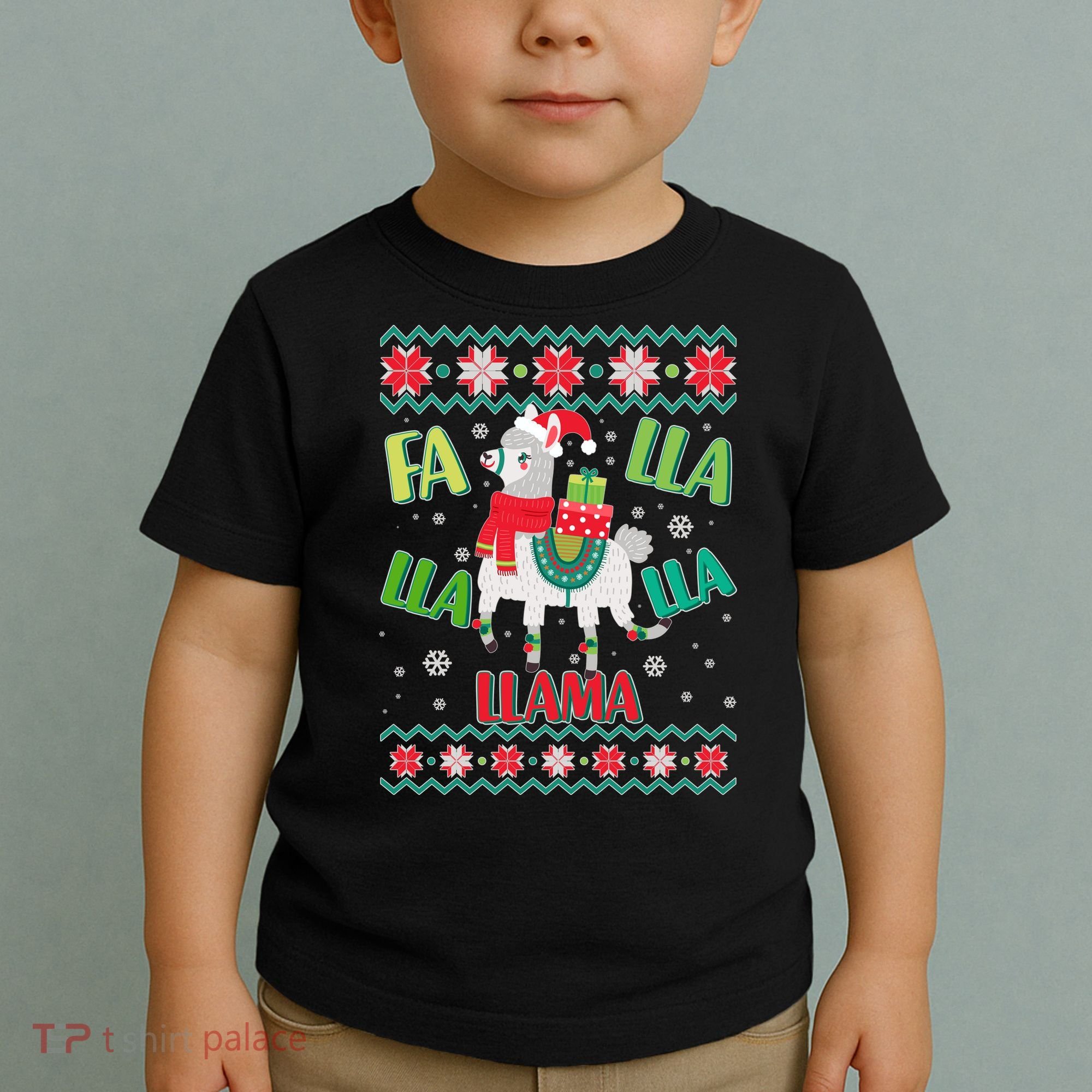 Fa Lla Lla Lla Llama Ugly Christmas Sweater Toddler T-Shirt