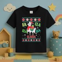 Fa Lla Lla Lla Llama Ugly Christmas Sweater Toddler T-Shirt thumb 3