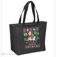 Fa Lla Lla Lla Llama Ugly Christmas Sweater Tote Bag thumb 2