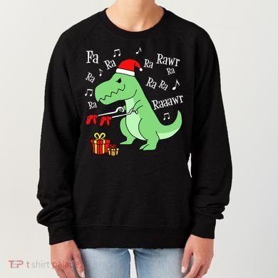 Fa Ra Ra Rawr Christmas T-Rex Presents Women's Sweatshirt