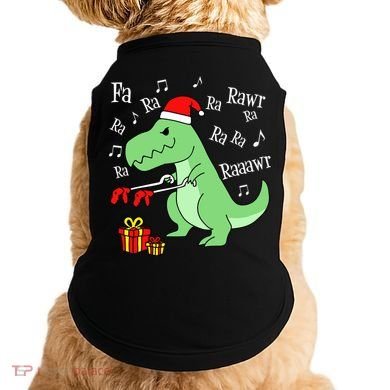 Fa Ra Ra Rawr Christmas T-Rex Presents Doggie Tank