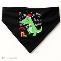 Fa Ra Ra Rawr Christmas T-Rex Presents USA-Made Doggie Bandana thumb 0