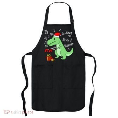 Fa Ra Ra Rawr Christmas T-Rex Presents Apron