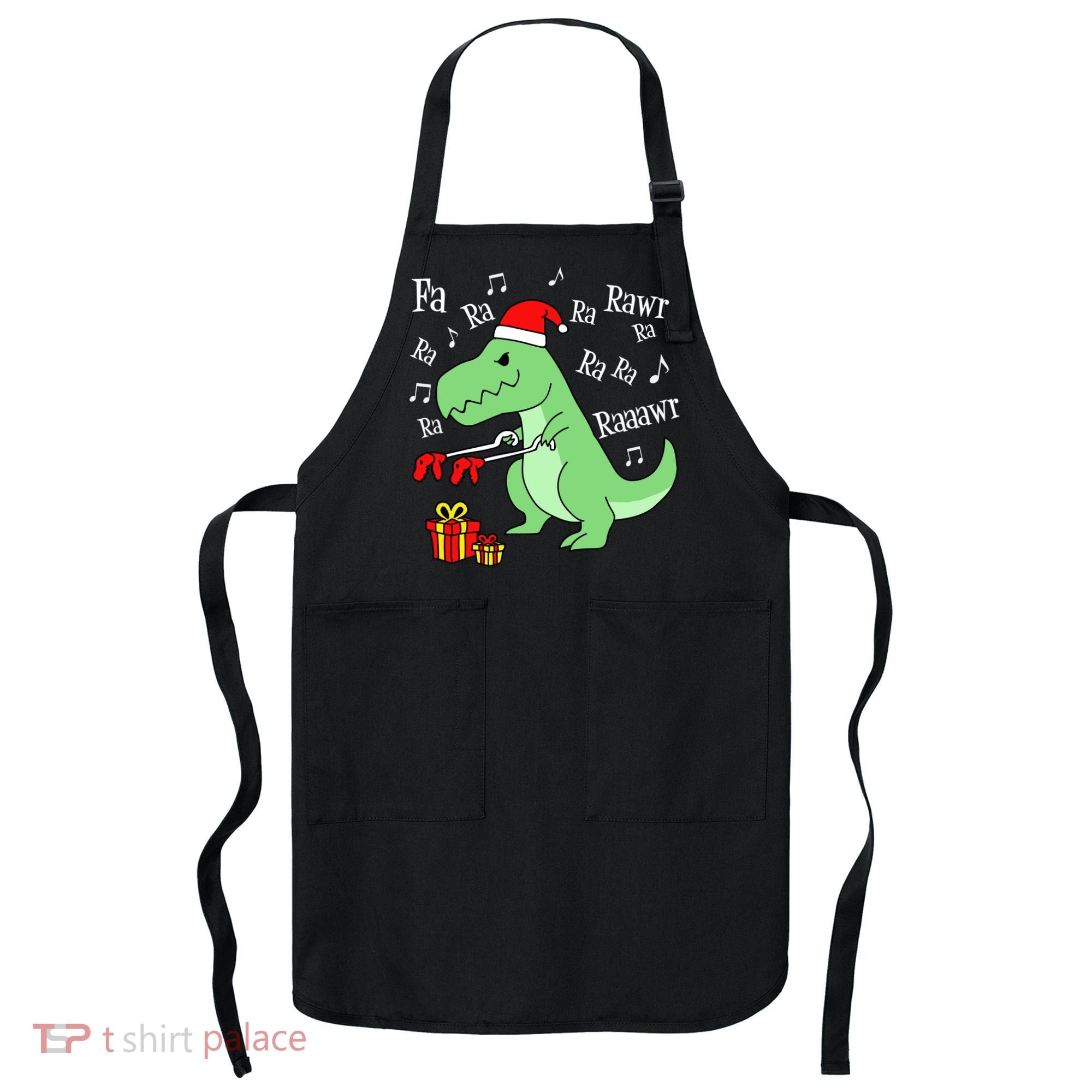 Fa Ra Ra Rawr Christmas T-Rex Presents Apron