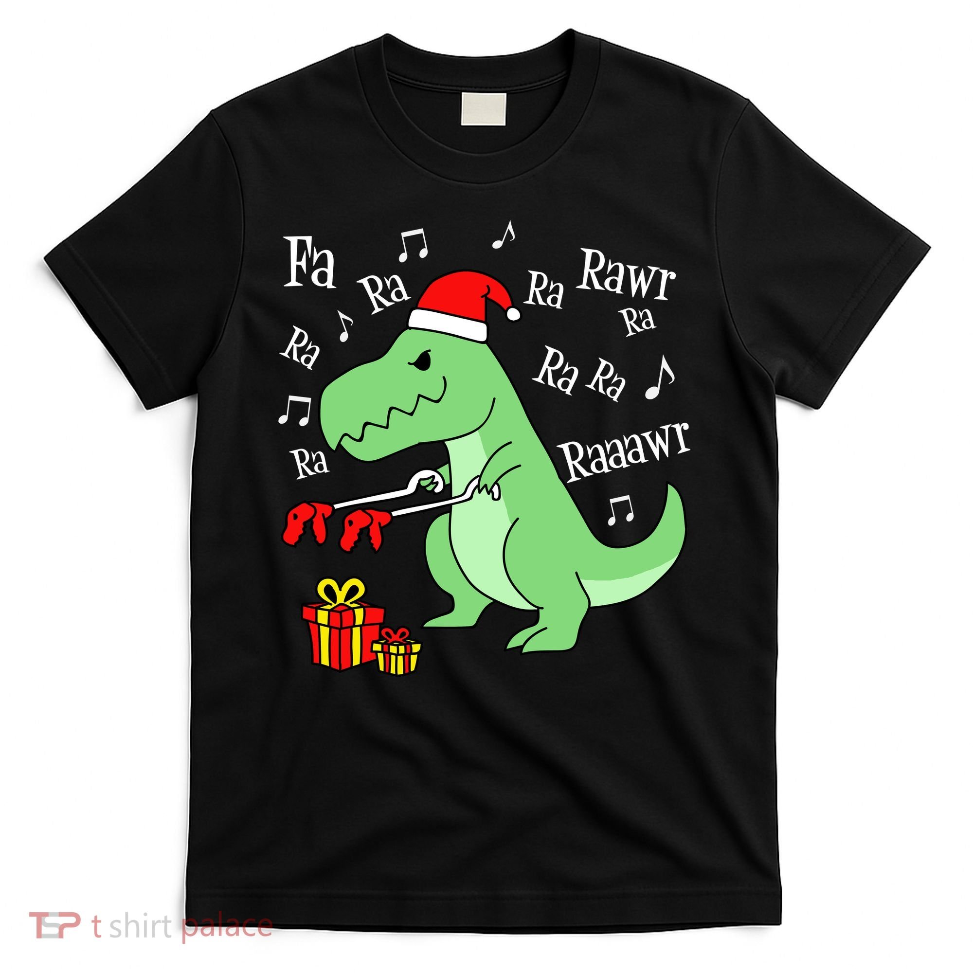 Fa Ra Ra Rawr Christmas T-Rex Presents T-Shirt