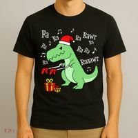 Fa Ra Ra Rawr Christmas T-Rex Presents T-Shirt thumb 3
