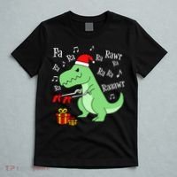 Fa Ra Ra Rawr Christmas T-Rex Presents T-Shirt thumb 5