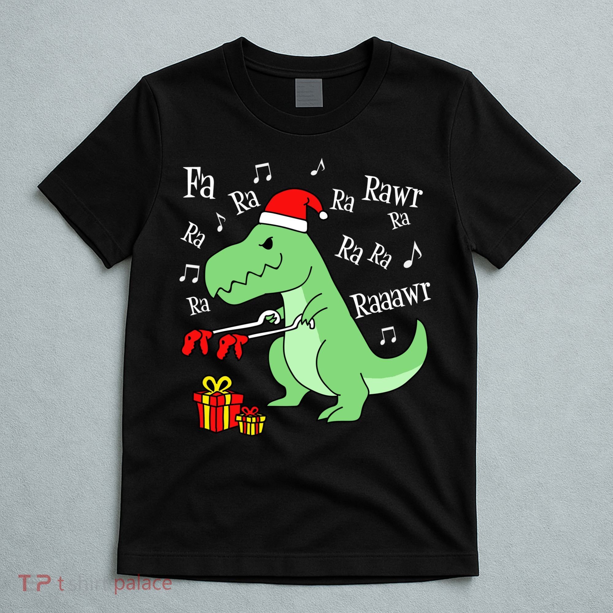 Fa Ra Ra Rawr Christmas T-Rex Presents T-Shirt