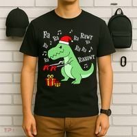 Fa Ra Ra Rawr Christmas T-Rex Presents T-Shirt thumb 6