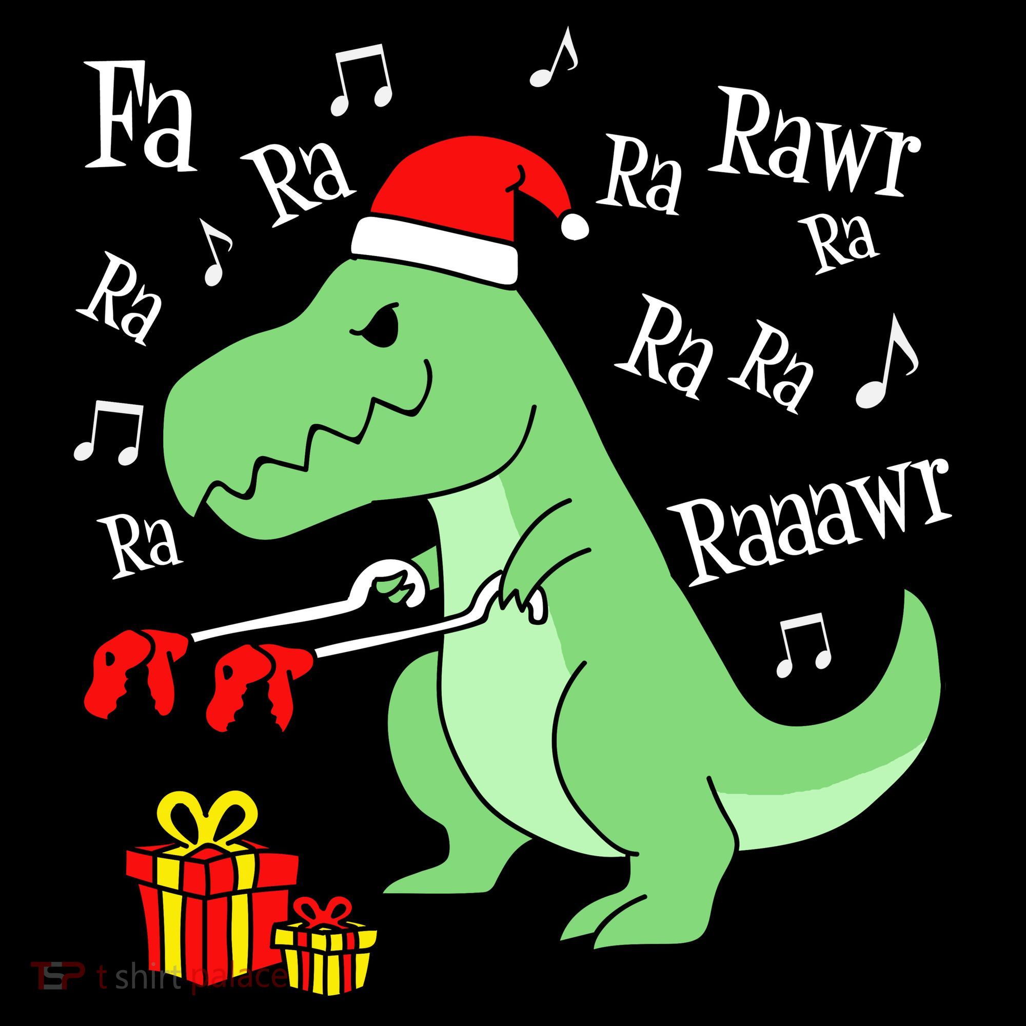 Fa Ra Ra Rawr Christmas T-Rex Presents Women's Hoodie