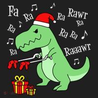 Fa Ra Ra Rawr Christmas T-Rex Presents Golf Towel thumb 3