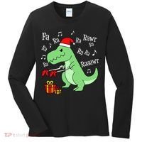 Fa Ra Ra Rawr Christmas T-Rex Presents Women's Long Sleeve Shirt thumb 0