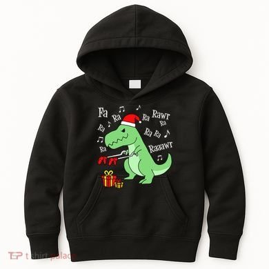 Fa Ra Ra Rawr Christmas T-Rex Presents Kids Hoodie