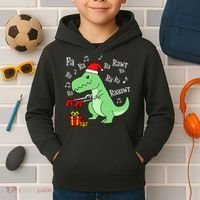Fa Ra Ra Rawr Christmas T-Rex Presents Kids Hoodie thumb 2